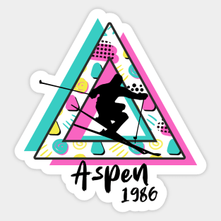 Aspen ski mountains 1986 vintage retro 80's Sticker